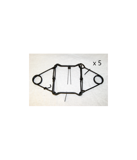 lot 5 Pièges en X 13x13 double ressorts Zingué noir